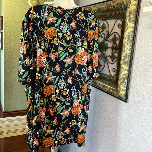 NWT Ulla Popken Knit Stretch Top pretty floral print / short sleeved Sz 24/26 - Picture 7 of 13